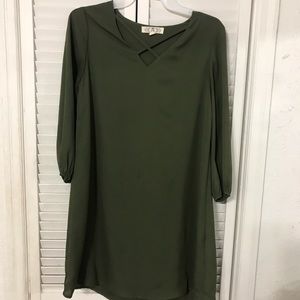 Flowy Army Green Dress